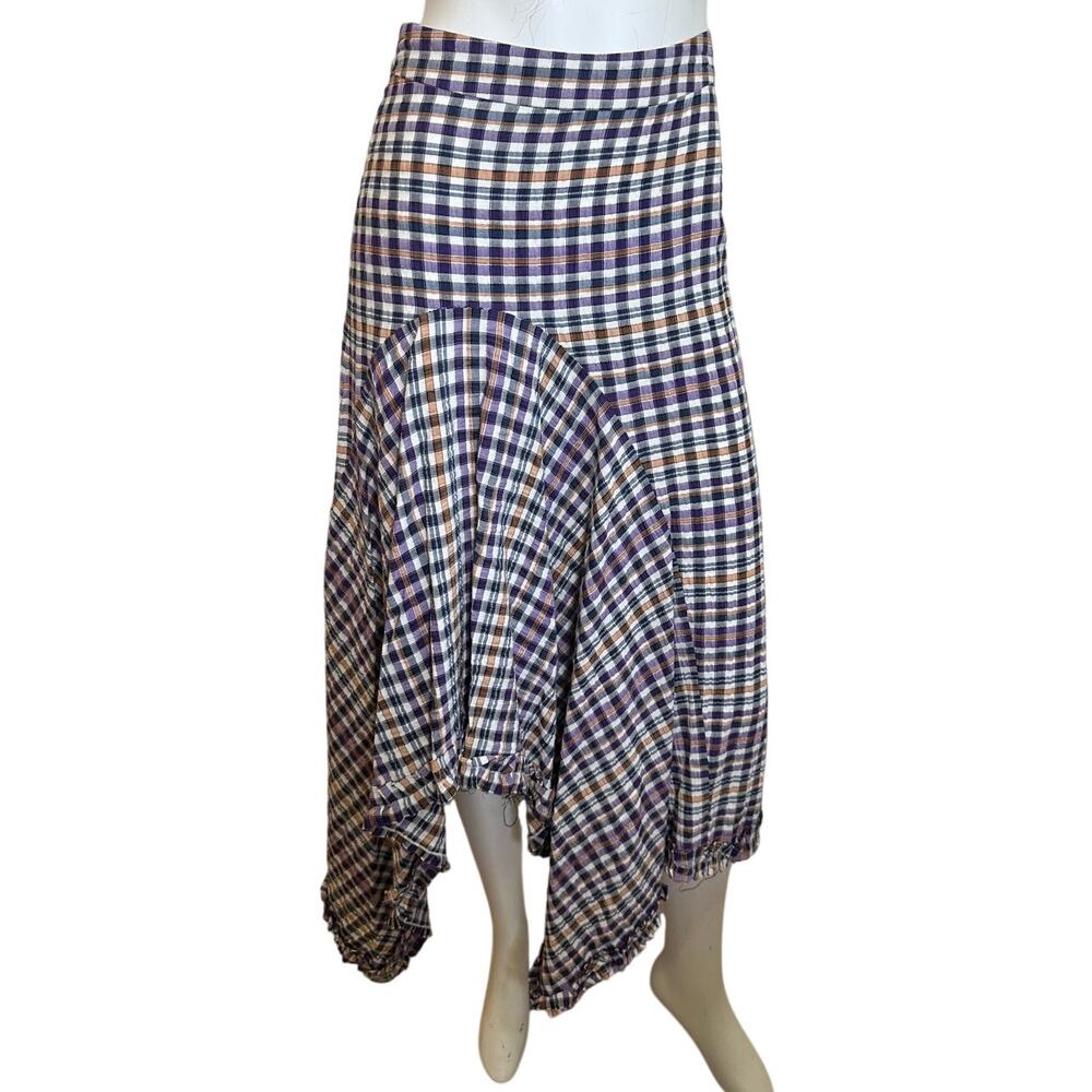 Hofmann Copenhagen Juliane Plaid Asymmetrical Midi Skirt EU 34=2 Purple - Picture 2 of 12